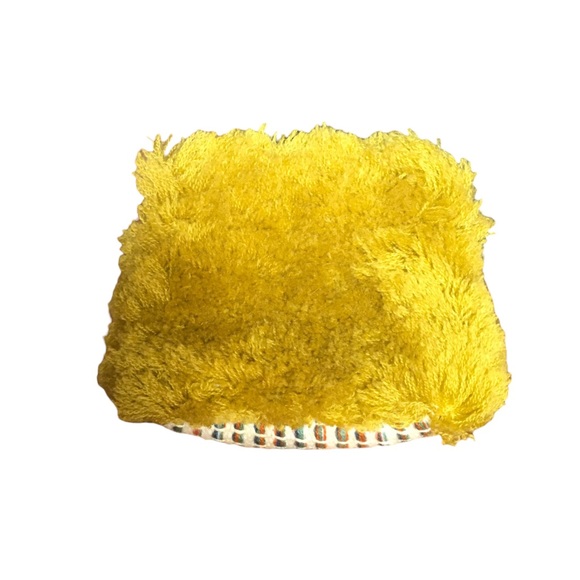 Anthropologie Jasper and Jeera coin purse fuzzy yellow carpet material - Picture 2 of 7